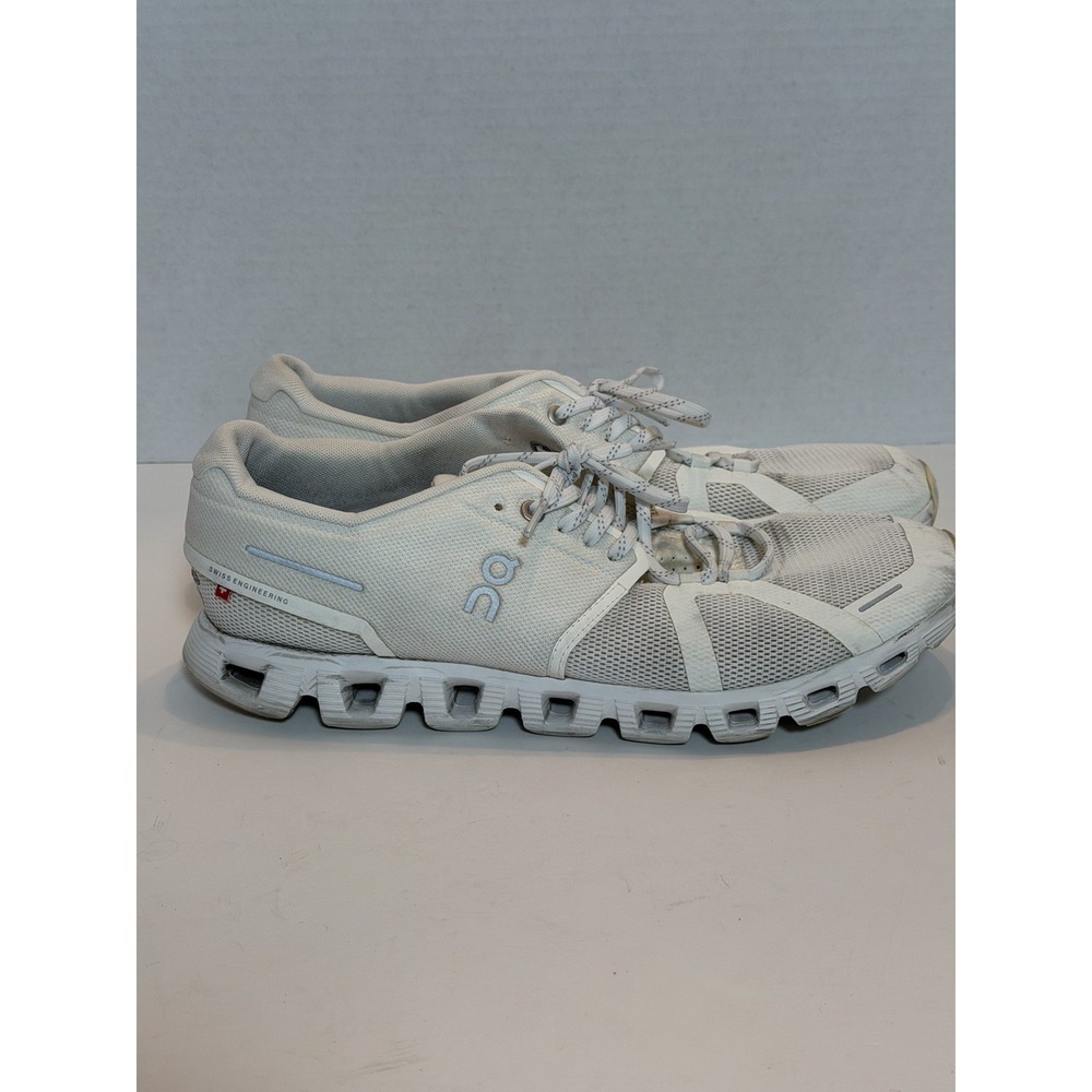 On Shoes Mens Size 11.5 Cloud 5 White Mesh Low Top Running Athletic Sneaker - Picture 3 of 6